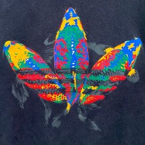 Adidas Originals Koi Fish Trefoil T Shirt Black Multicolor Colorful